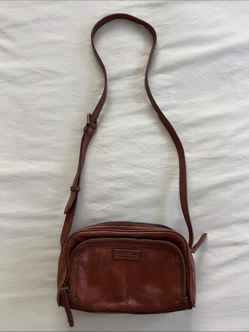 American Vintage Rustic Brown Leather Crossbody Bag
